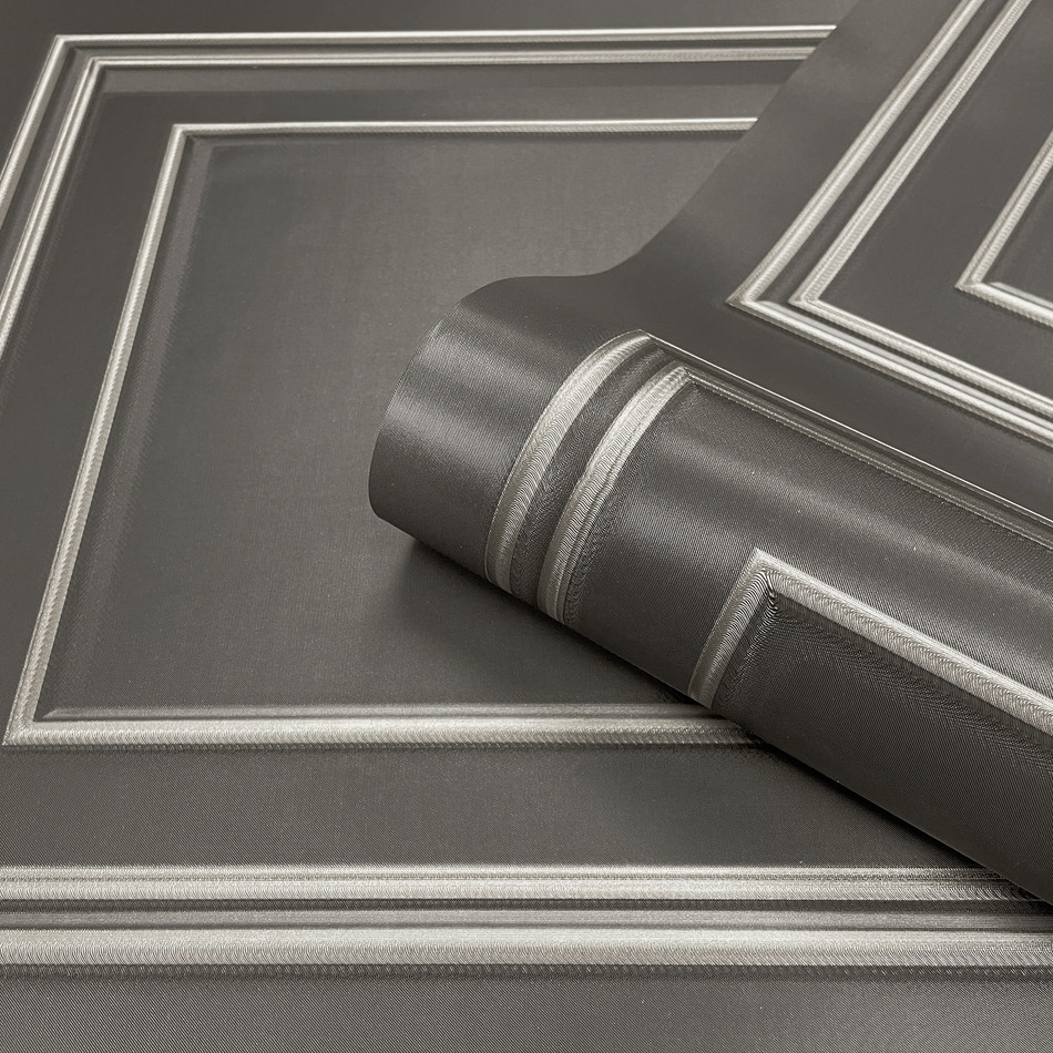 Belgravia Amara Panel Wallpaper - Silver/Gunmetal