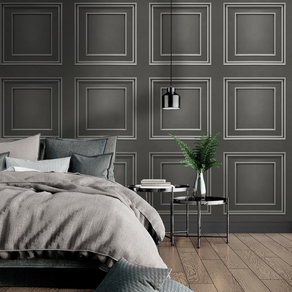 Belgravia Amara Panel Wallpaper - Silver/Gunmetal - Image 2